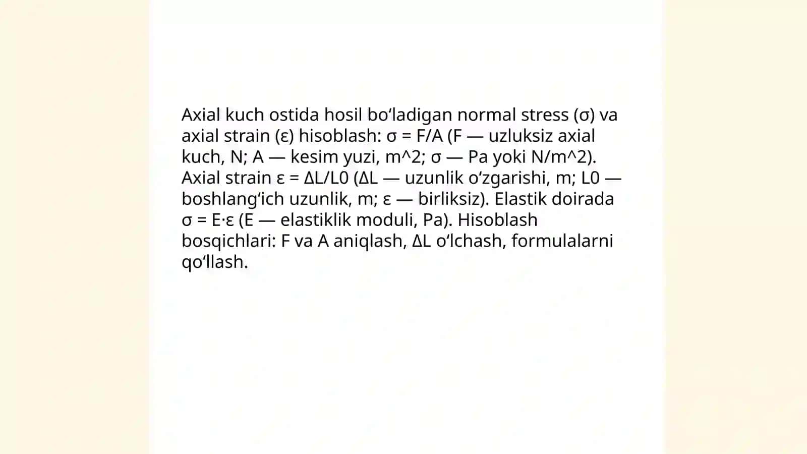 Choʻzilish va siqilishga hisoblash 4
