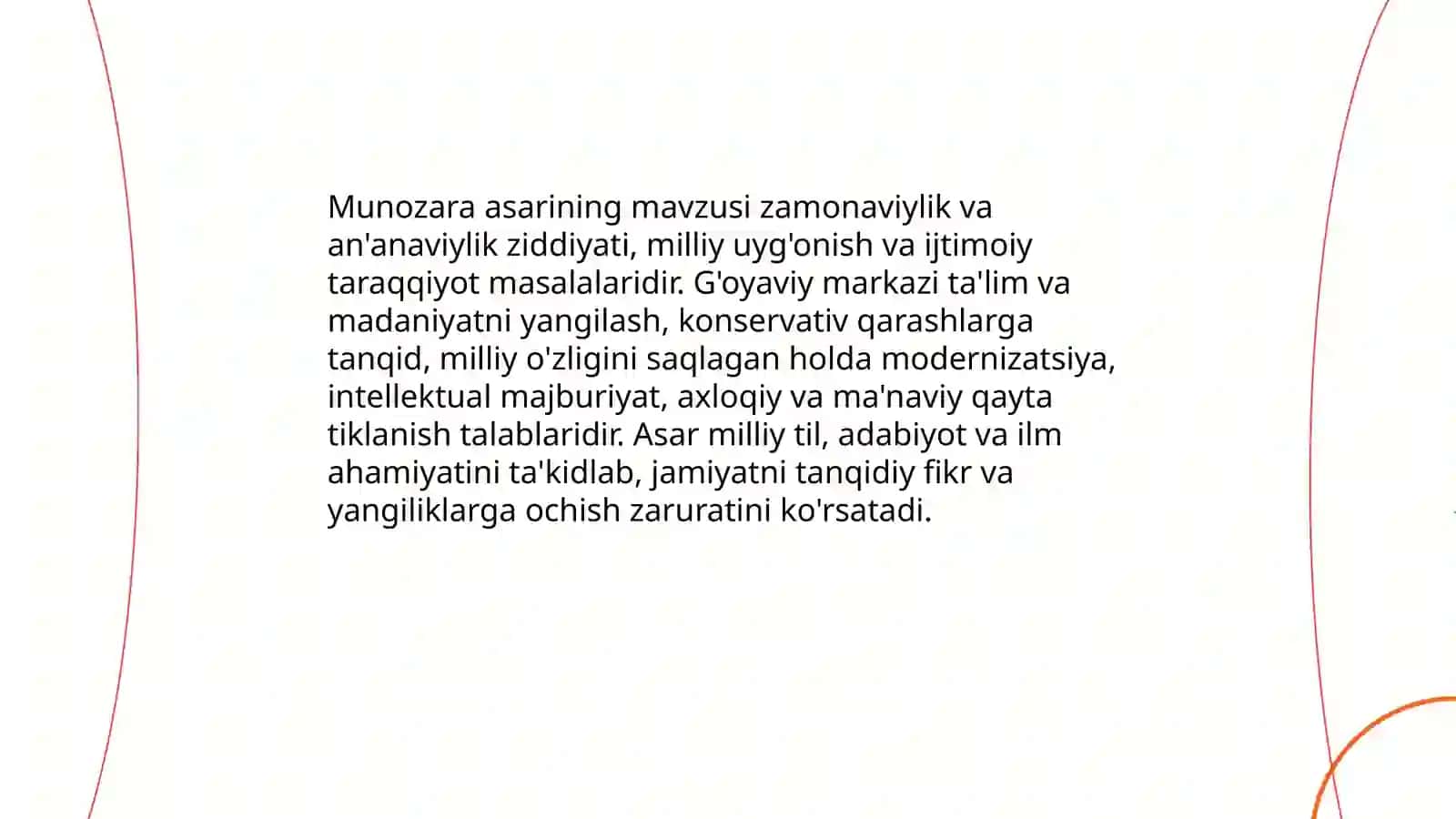 Abdurauf Fitratning " Munozara " asari tahlili 4