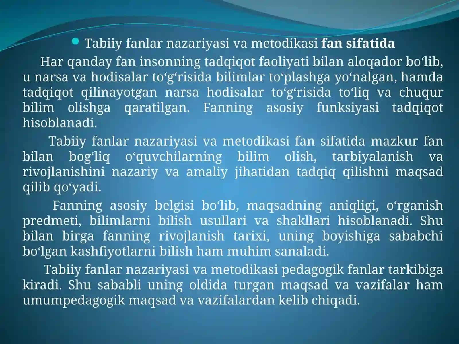 Tabiiy fanlar nazariyasi va metodikasi 4