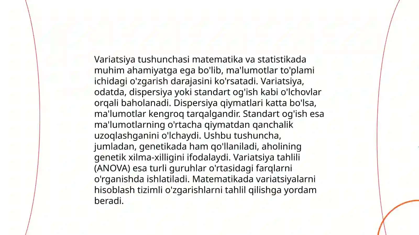 Variatsiyani statistik oʻrganish zarurligi 4