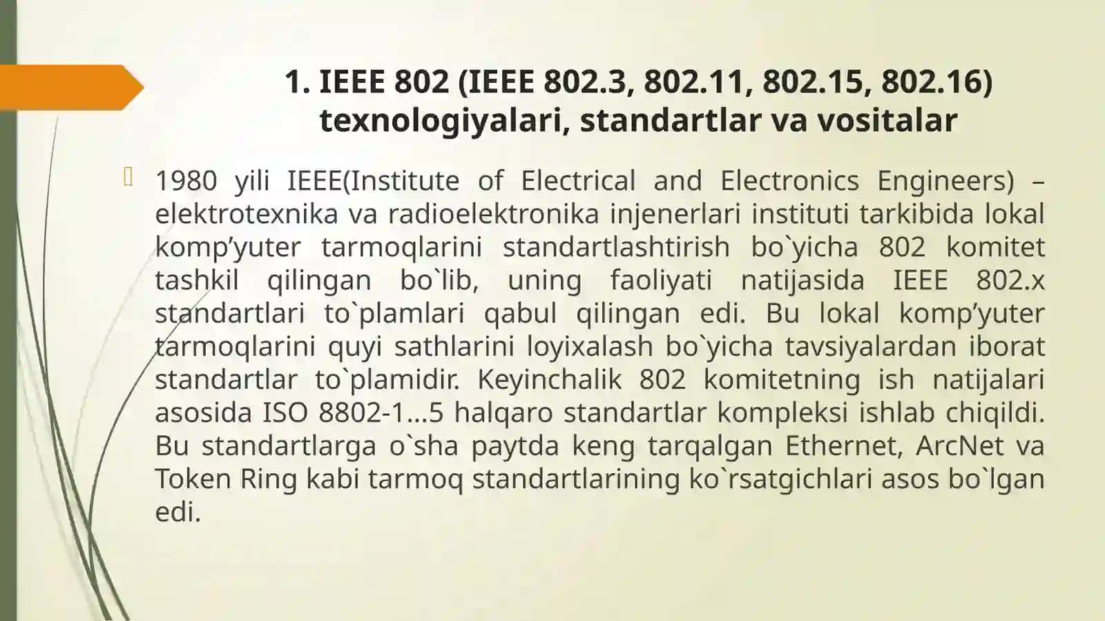 Kompyuter tarmoqlarining standart texnologiyalari 4
