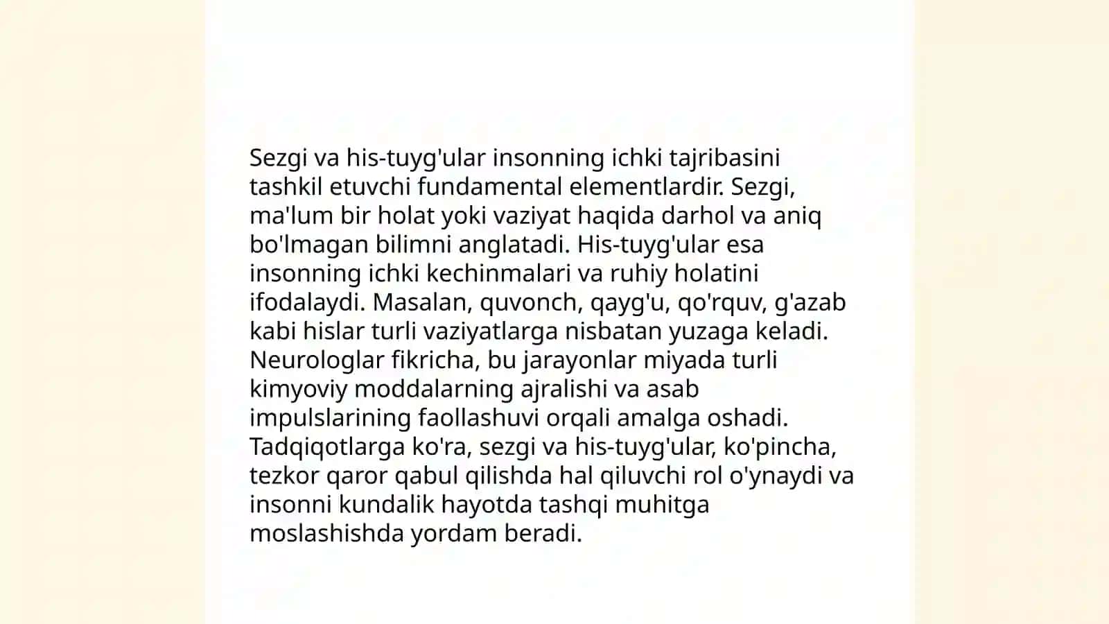 Sezgi klassifikatsiyasi 4