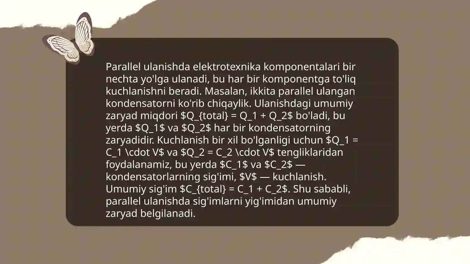 Kondensatorlarning asosiy xususiyatlari 4