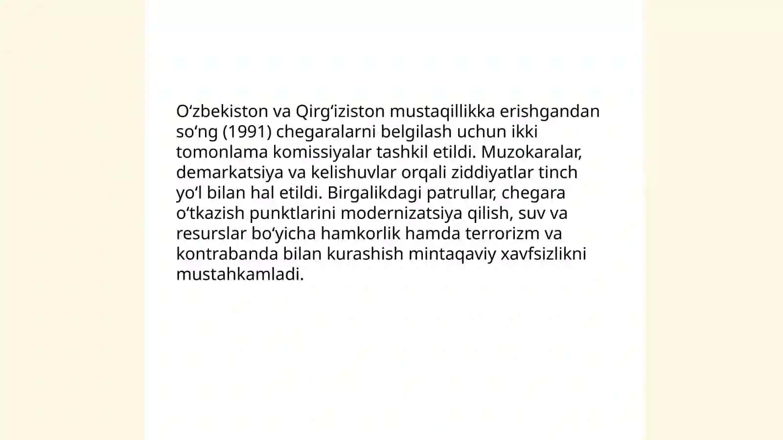 Oʻzbekiston Respublikasida mustaqillik yillarida markaziy Osiyodagi tashqi siyosat 4