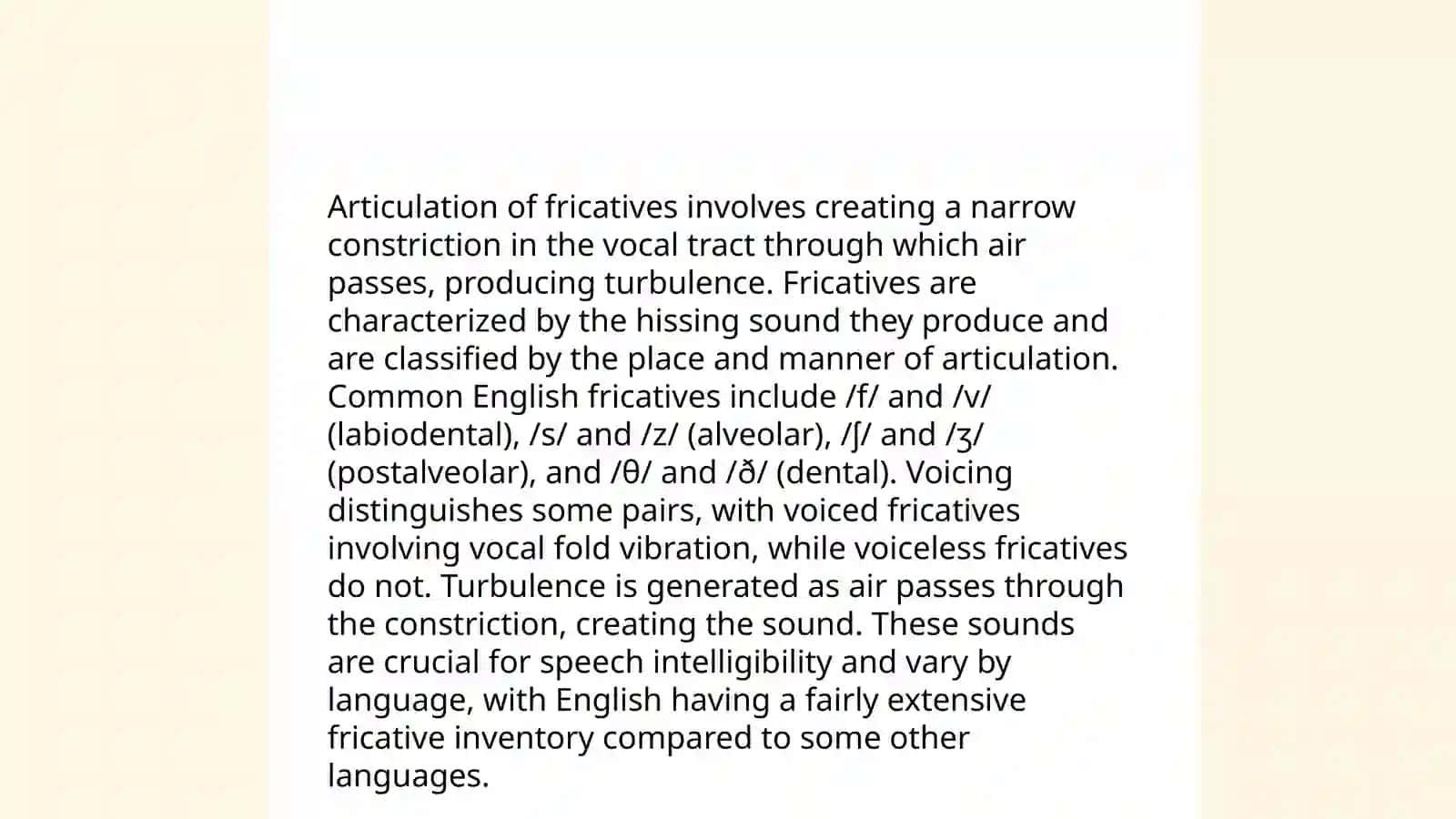 Fricatives and affricatives 4