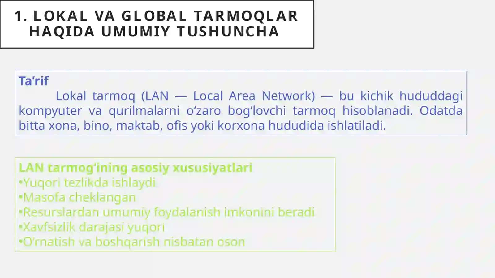 Lokal va global tarmoqlar. Internet tarmog‘i. 4
