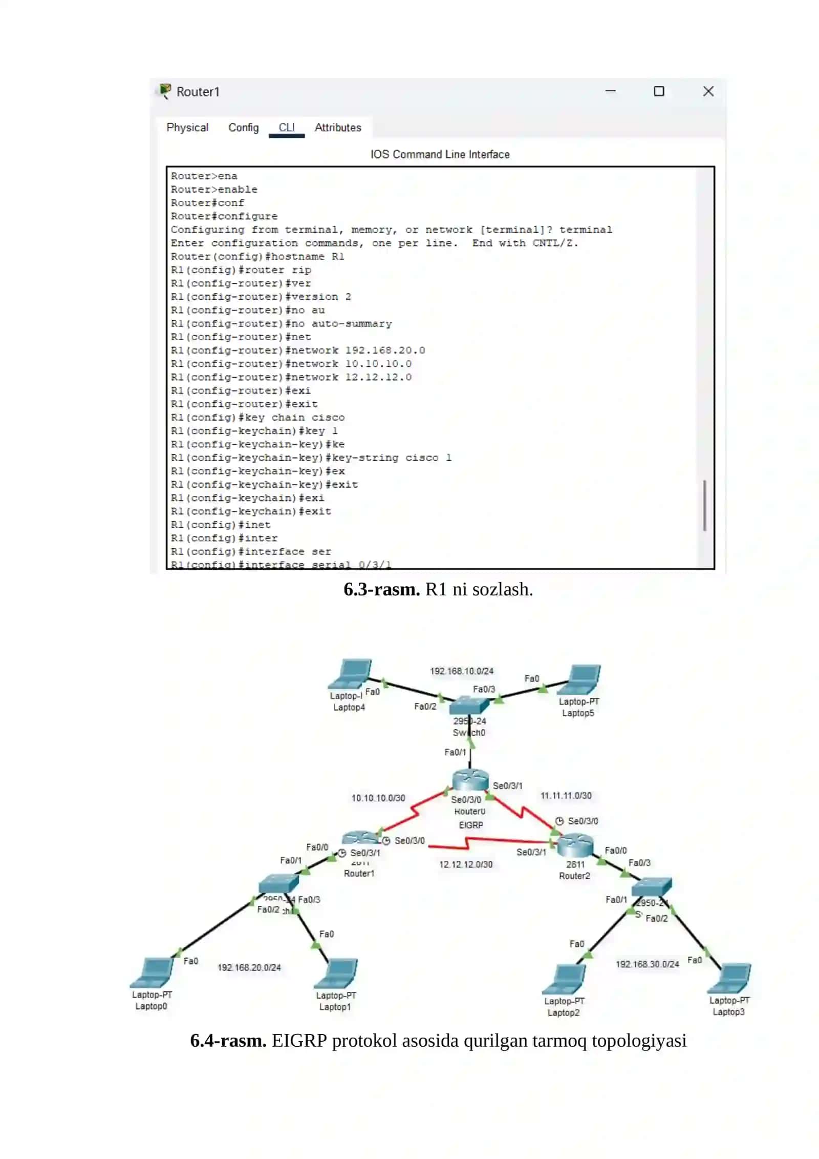 RIP, EIGRP, OSPF VA BGP PROTOKOLLARI ASOSIDA DINAMIK MARSHRUTLASHNI SOZLASH 4