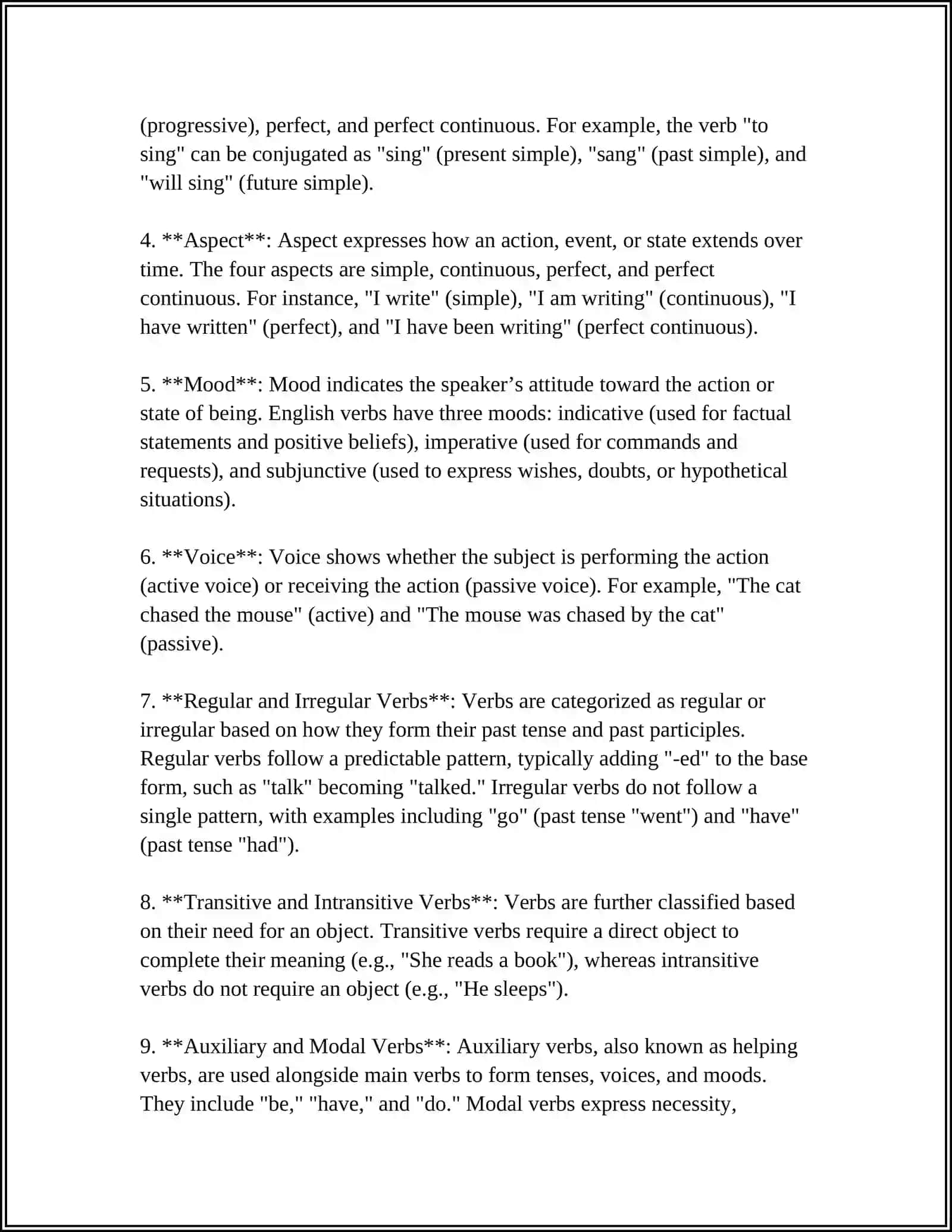 Theme: VERB AND MODAL VERBS 4