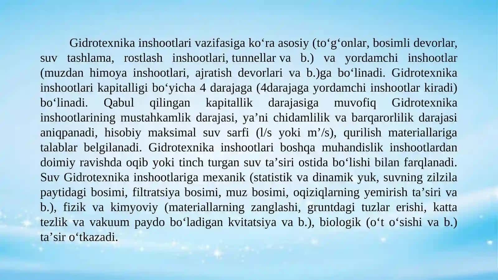Gidrotexnika inshootlari xavfsizligi to'g'risida 4