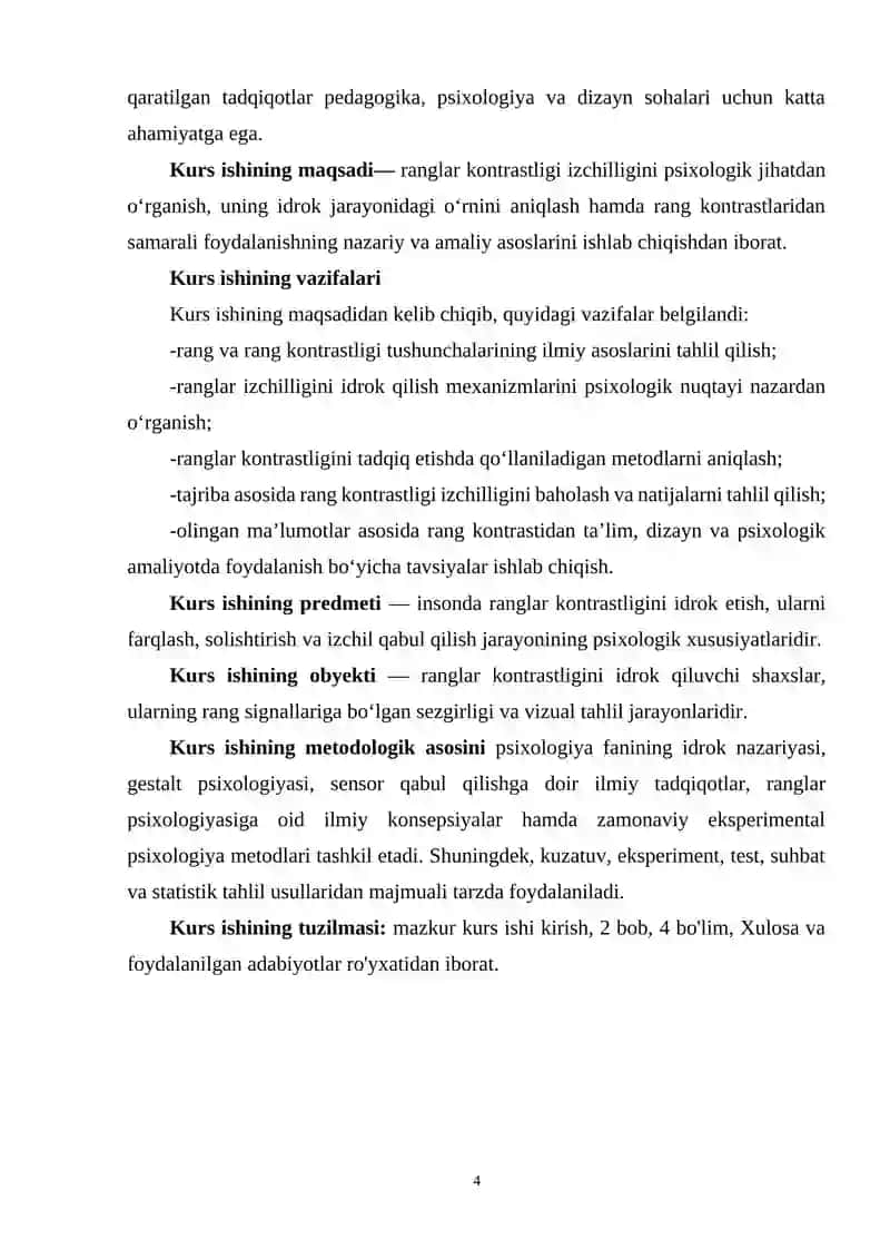 Ranglar kontrastligi izchiligini o'rganish 4