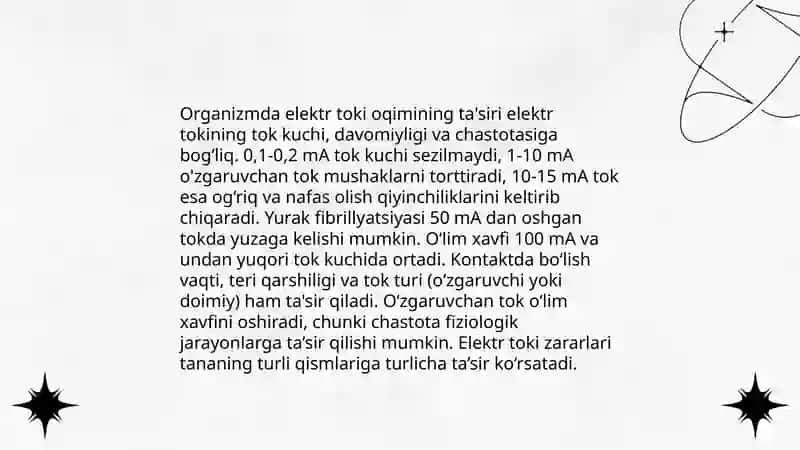 Elektr tokining organizmga ta'siri 4