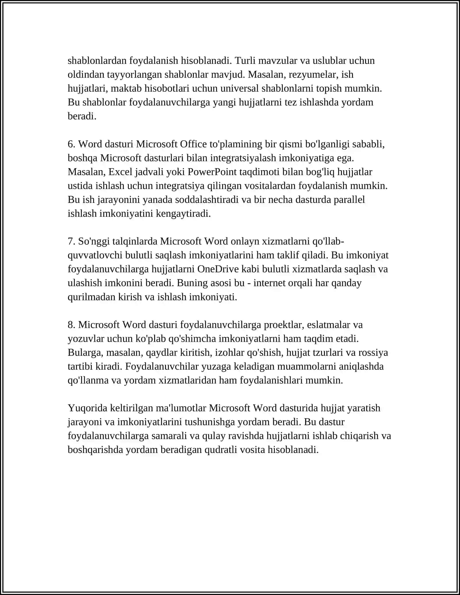 Vord Dasturida Ishlash Asoslari 4