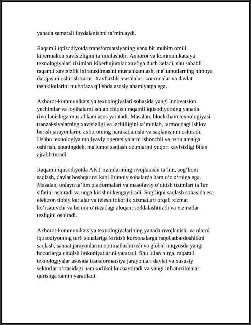 IQTISODIYOTDA AXBOROT-KOMMUNIKATSIYA TEXNOLOGIYALARI VA TIZIMLARI 4