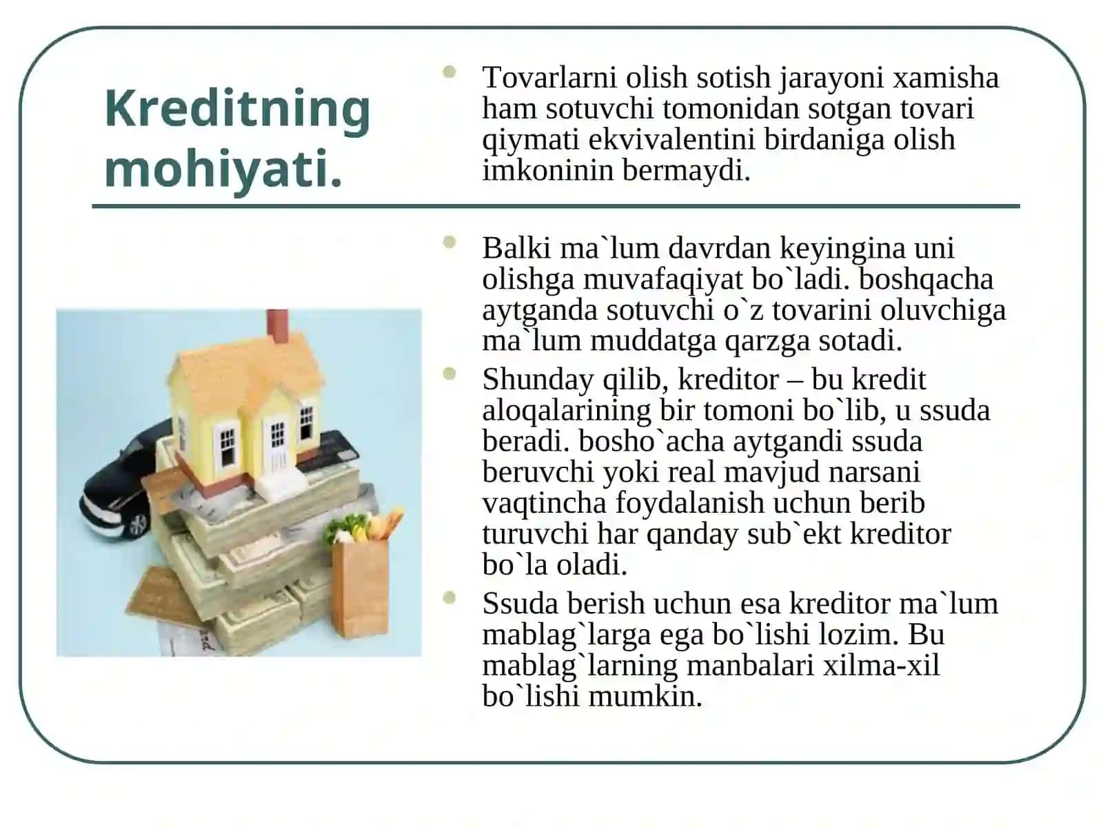 Bozor iqtisodiyoti sharoitida kredit va uning roli 4