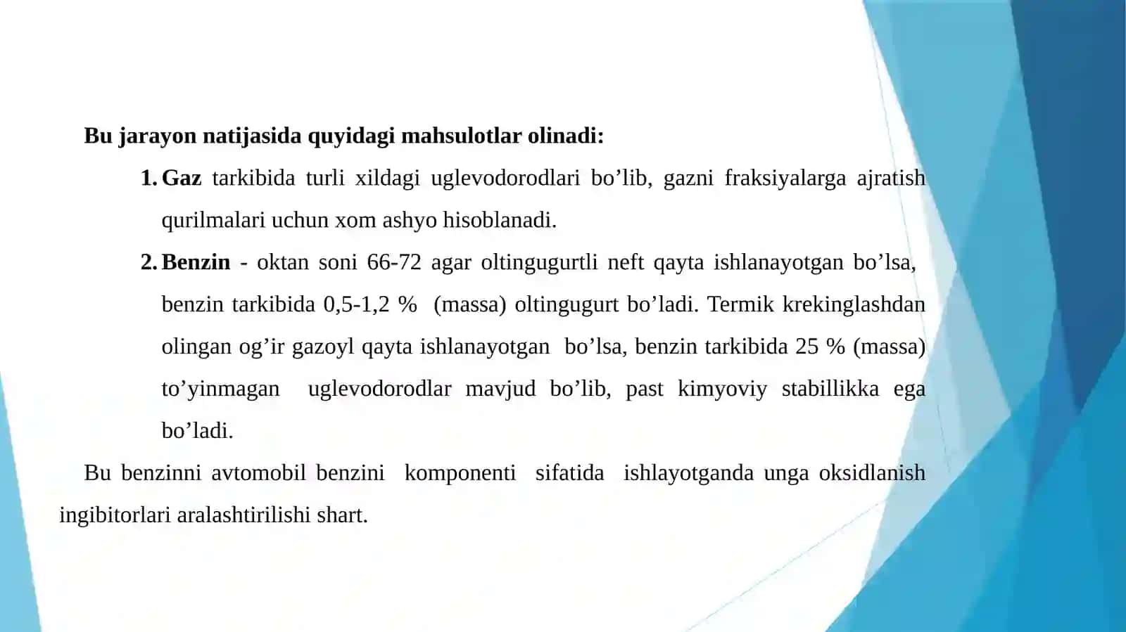 Neftni qayta ishlashda termik kreking 4