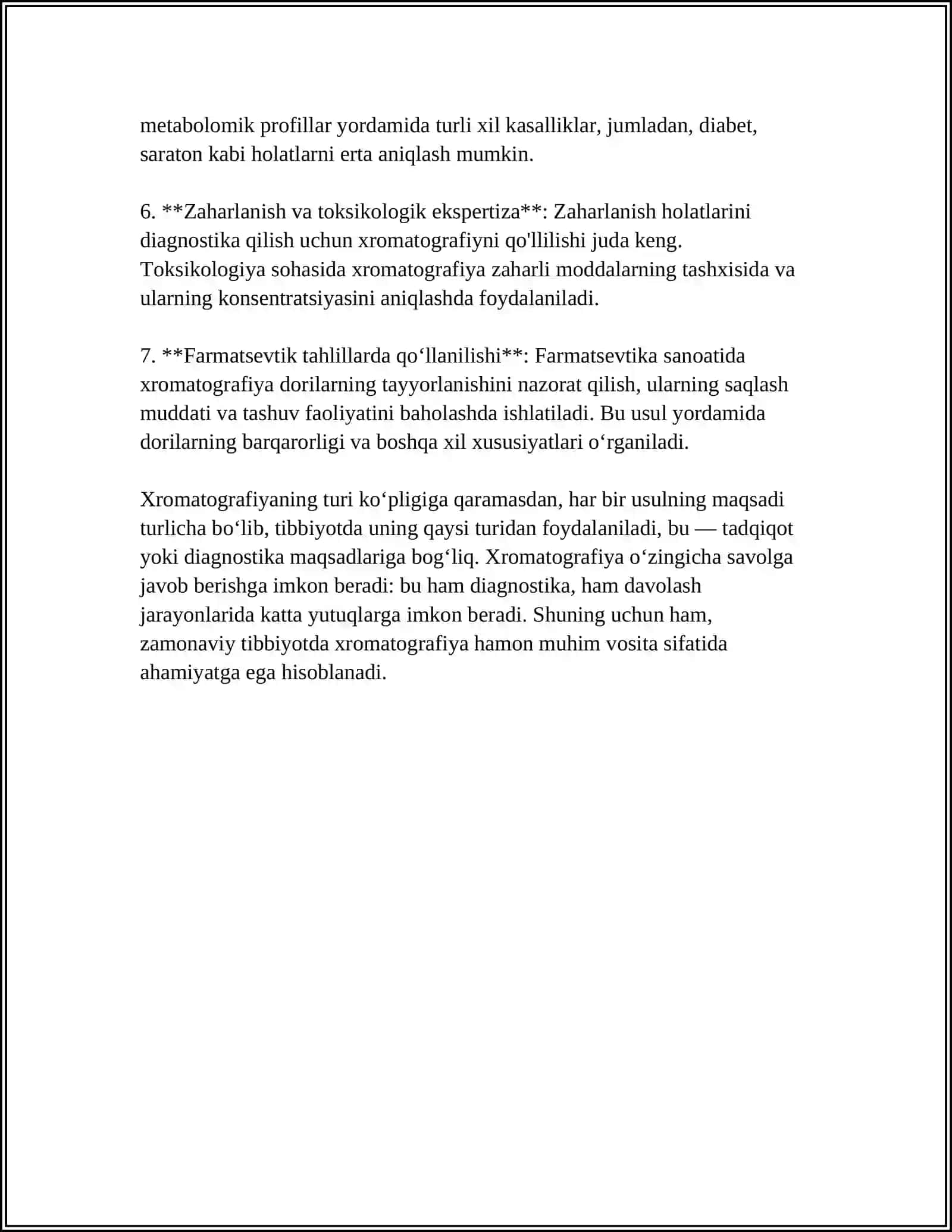 XROMOTOGRAFIYANING TIBBIY IZLANISHLARDAGI IMKONIYATLARI 4