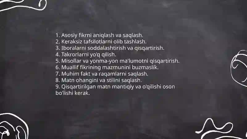 Qisqartirish San'ati va Texnikasi 4