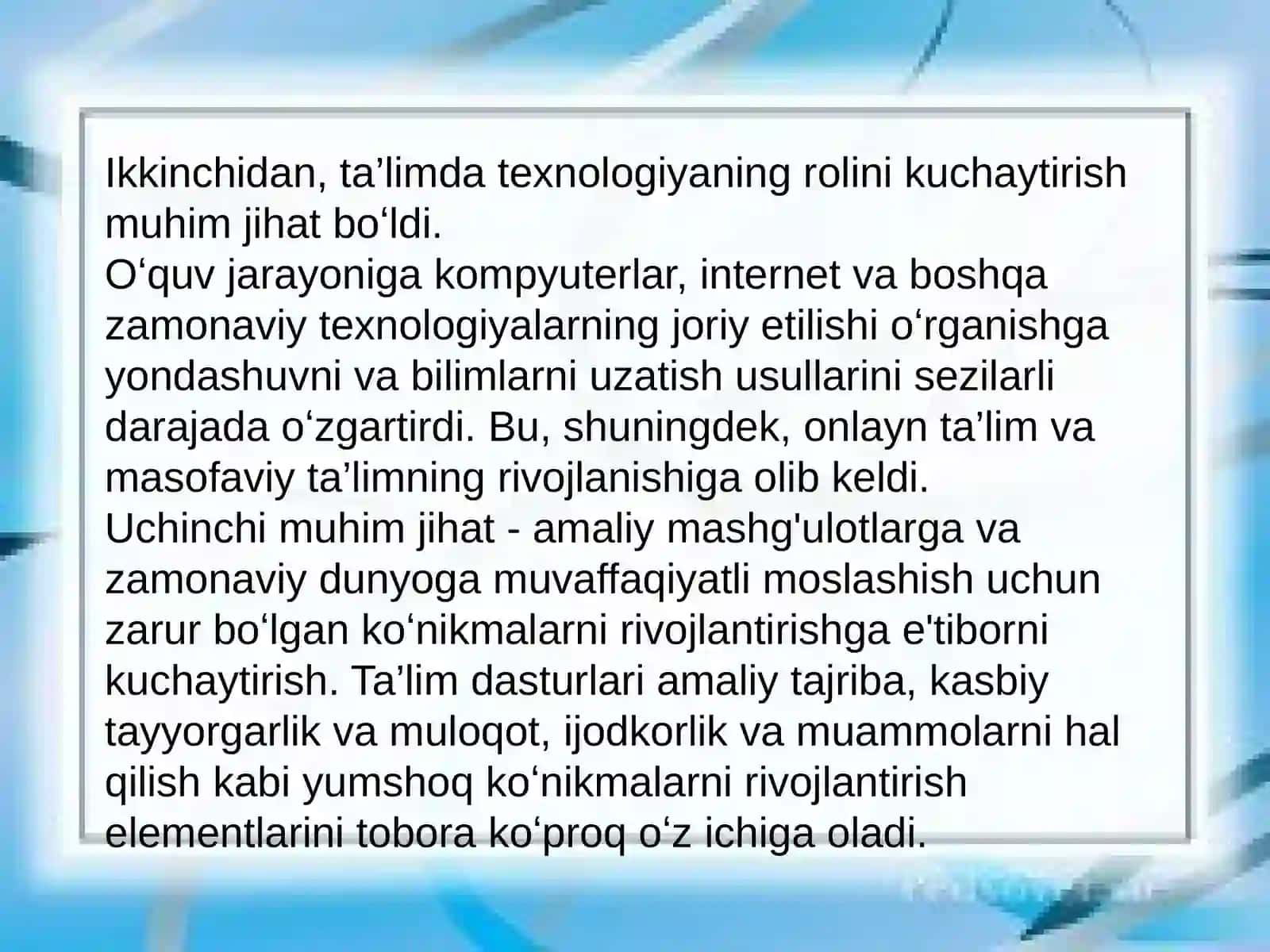 XX asr jahon ta’lim tizimidagi global tendensiyalar 4