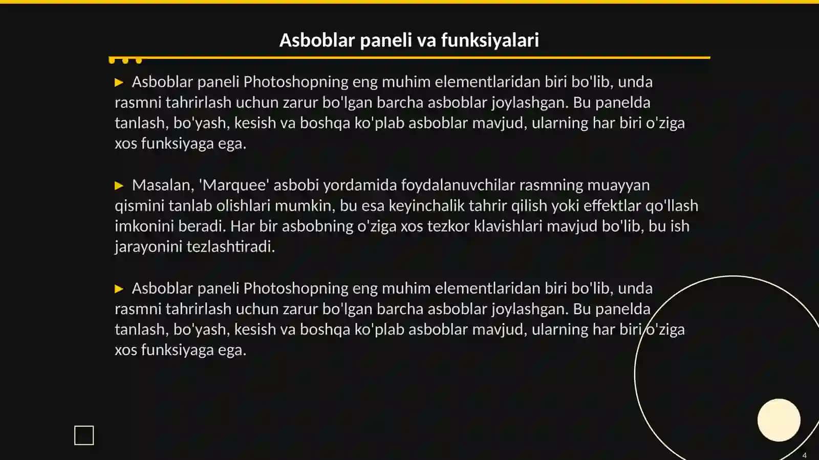 Photoshopda ishlashni oʻrganish 4