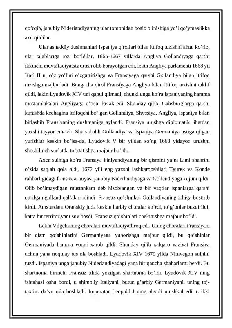 XVIII asr birinchi yarmida xalqaro munosabatlar va diplomatiya 4