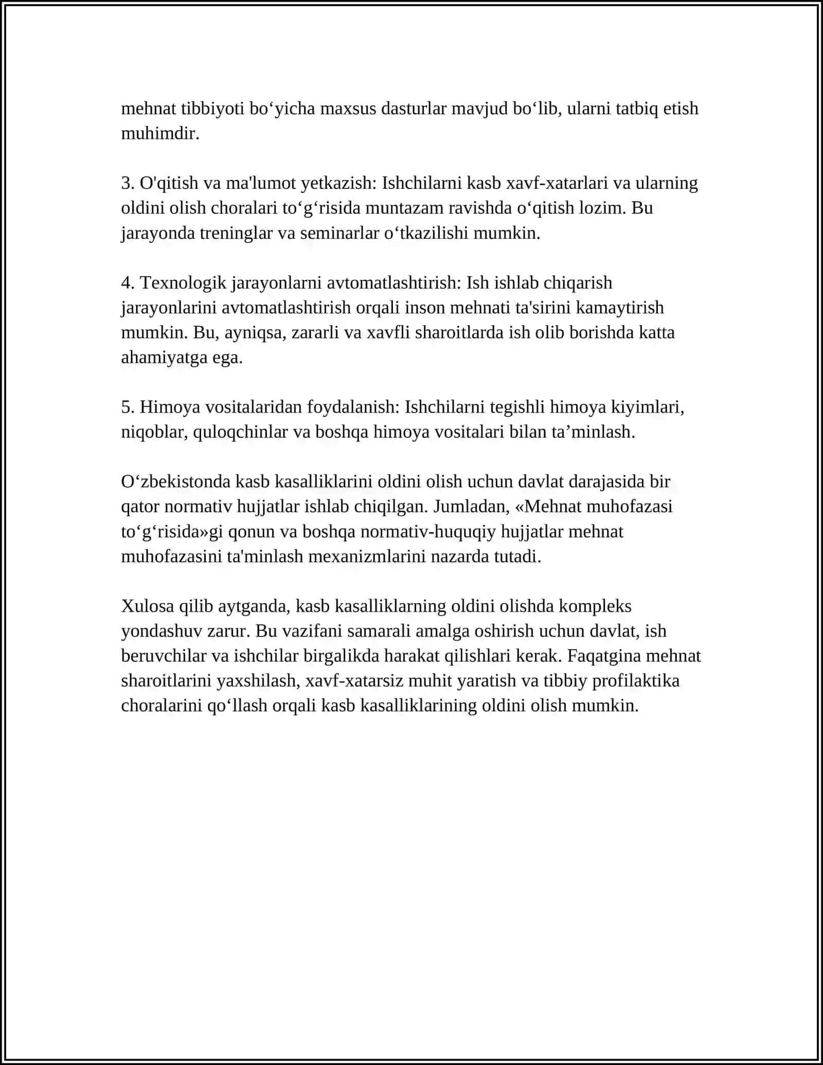 KASB KASALLIKLARI FANI MAQSADI 4