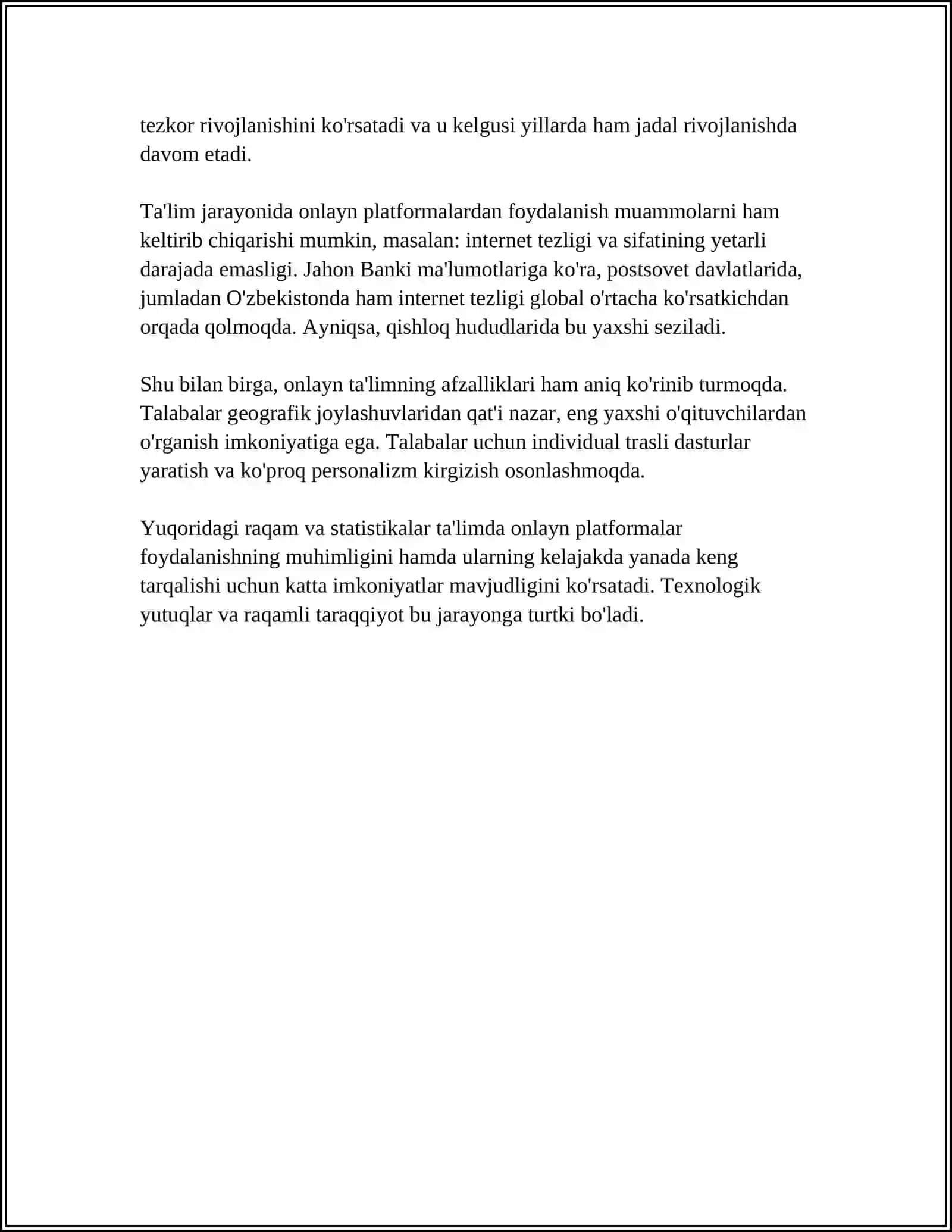 TAʼLIM JARAYONINI TASHKIL ETISHDA INTERNET XIZMATLARIDAN FOYDALANISH 4