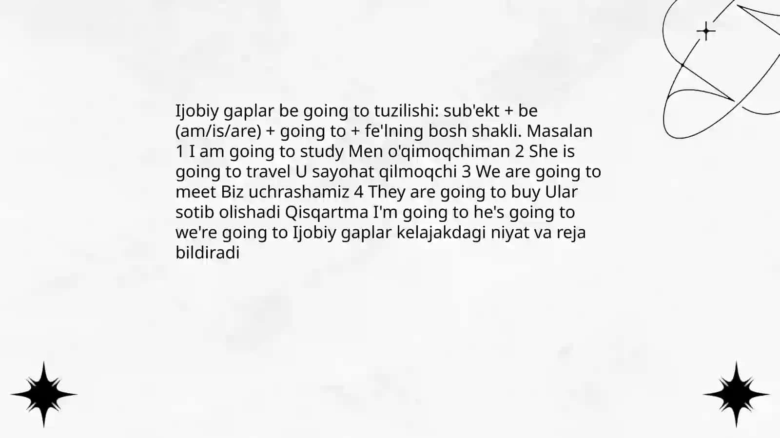 Be going to tuzilmasi 4