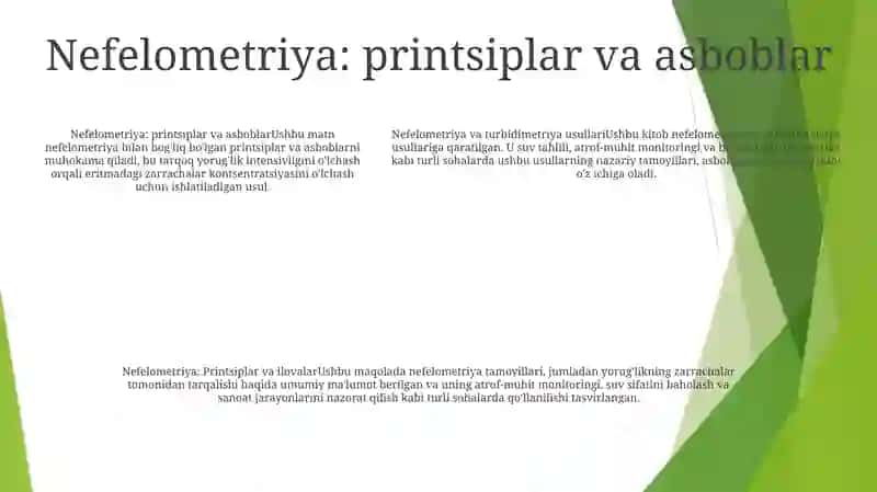 Nefelometriya Va Turbidimetriya Usullari 4