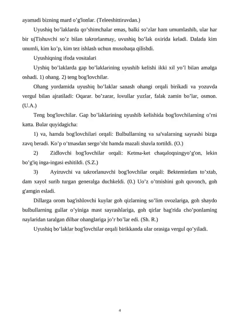 O'zbek tilida uyushiqlik hodisasi tadqiqi 4