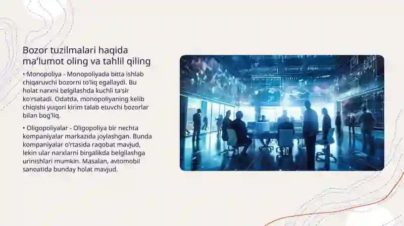 Yangi investitsiyalar va bozor tuzilmalari 4