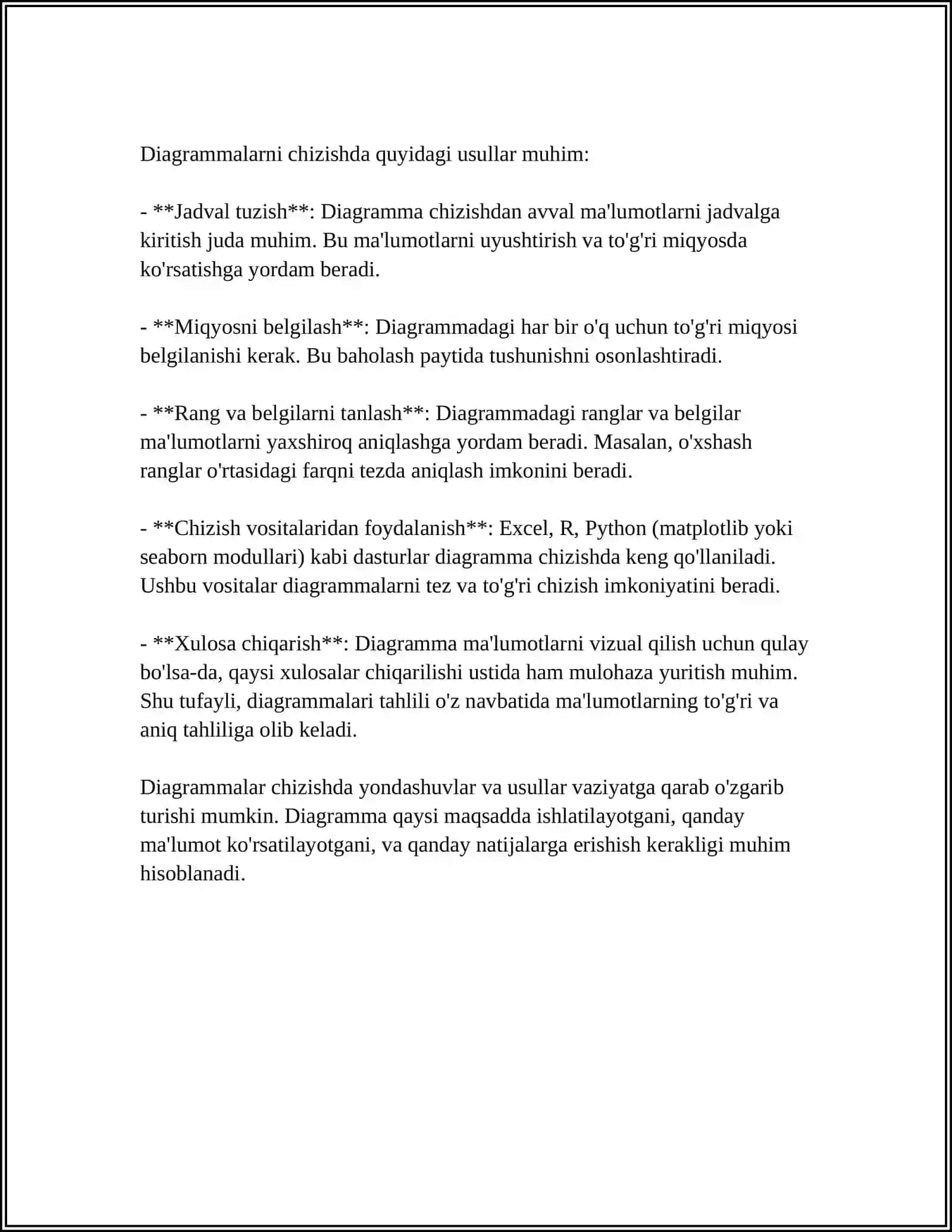DIAGRAMMALAR USTIDA ISHLASH 4