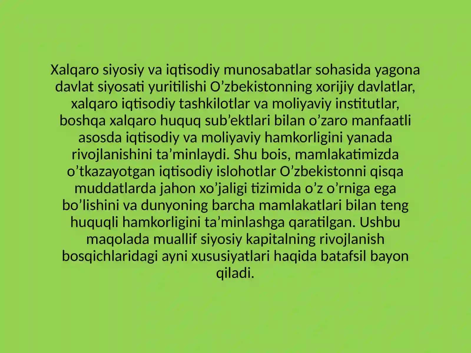 SIYOSIY TAʼLIMOTLAR TARIXIDA XALQARO MUNOSABATLARGA QARASHLAR. 4