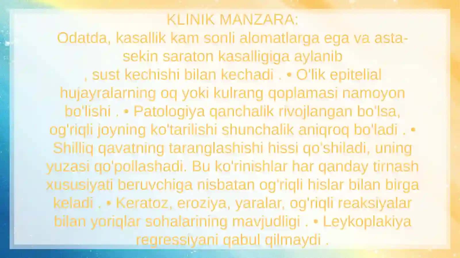 Leykoplakiya. Etiologiyasivatashxislash usullari 4