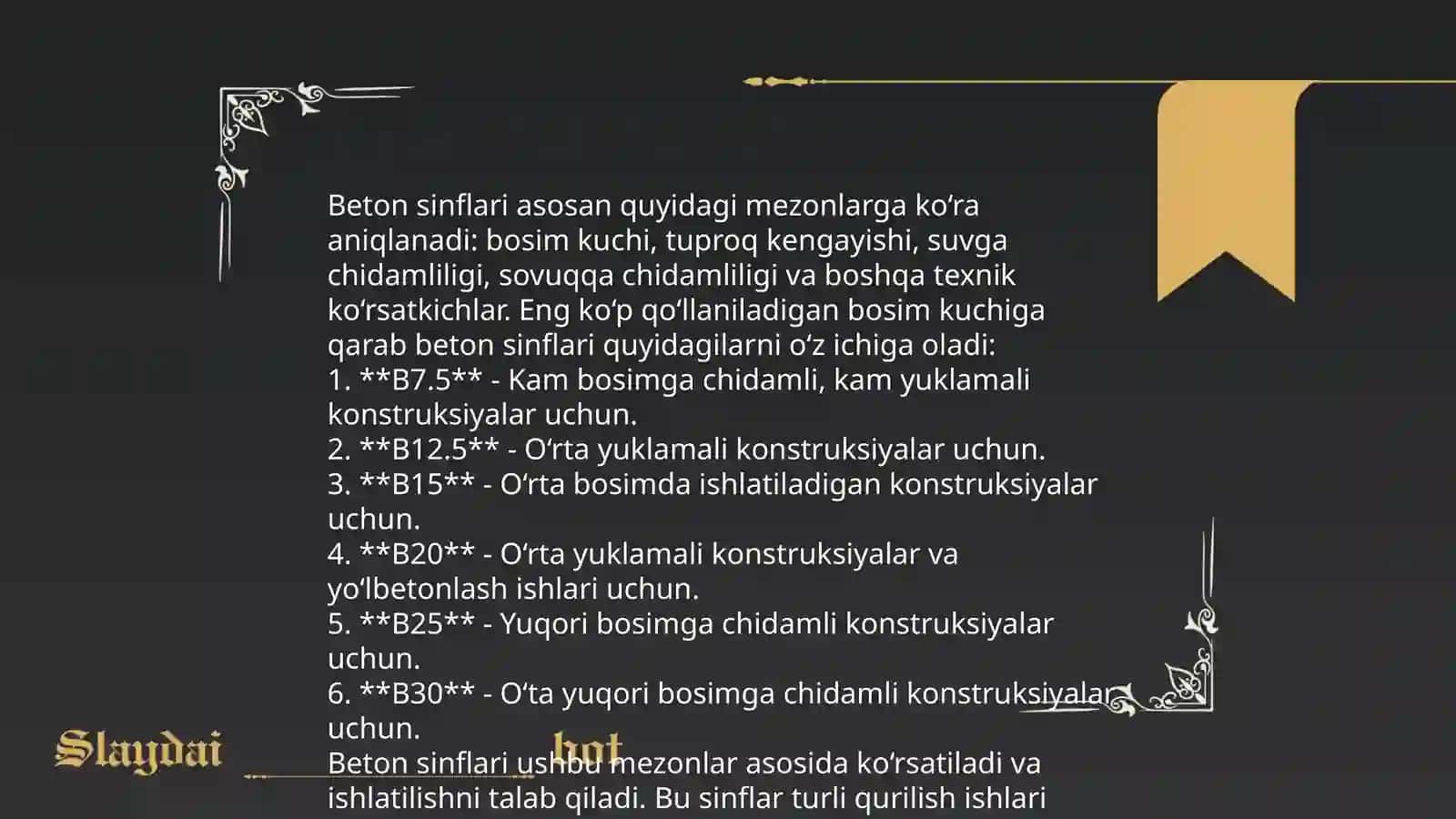 Beton sinflar 4