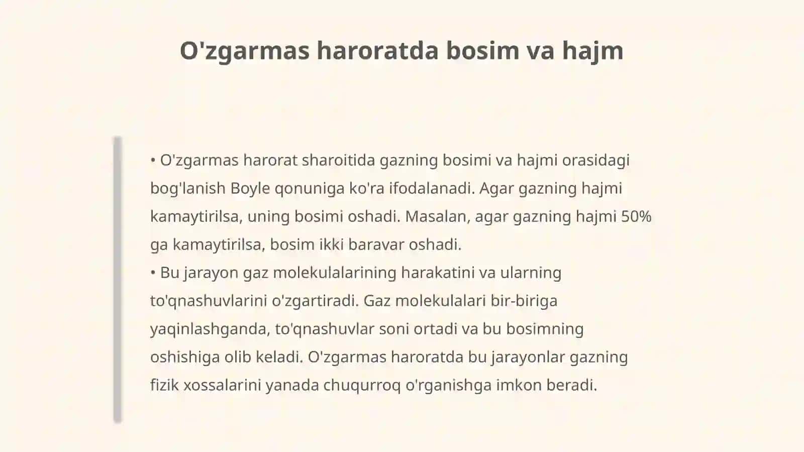 O'zgarmas haroratda gaz xossalari 4
