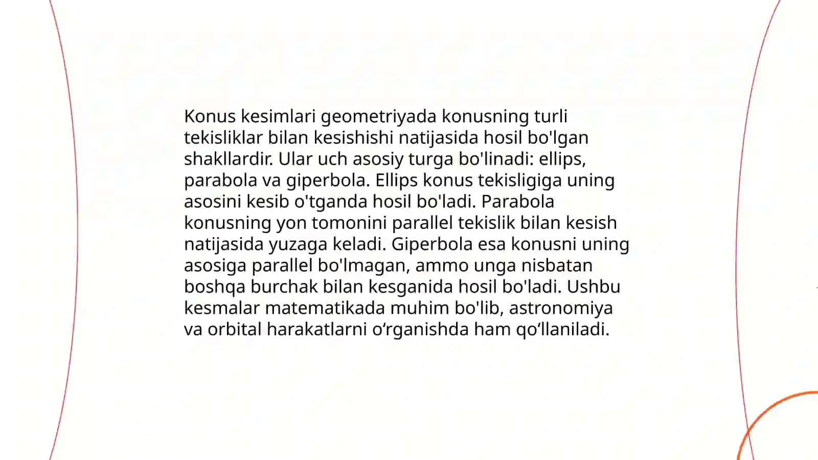 Ikkinchi tartibli chiziqlarning asosiy turlari 4