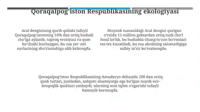 Qoraqalpog'iston Respublikasining iqtisodiyoti 4