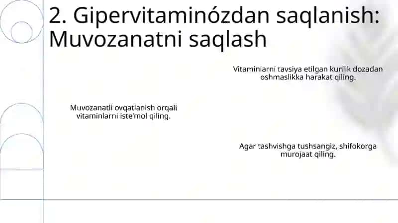 A vitaminozi va giper vitaminozi haqida 4