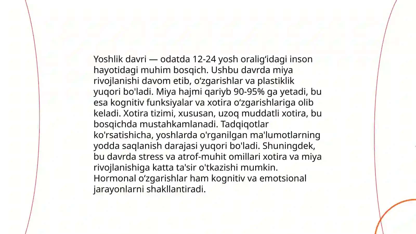 Xotira mexanizmi yoshga oid xususiyatlari 4