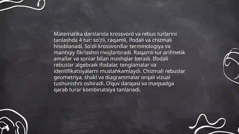 Matematika krossvord va rebuslar 4