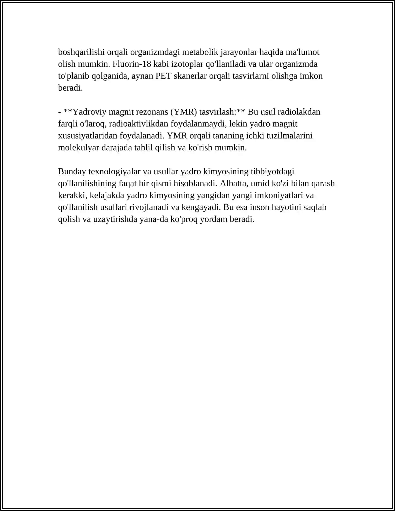 Yadro kimyosining tibbiyotdagi órni 4