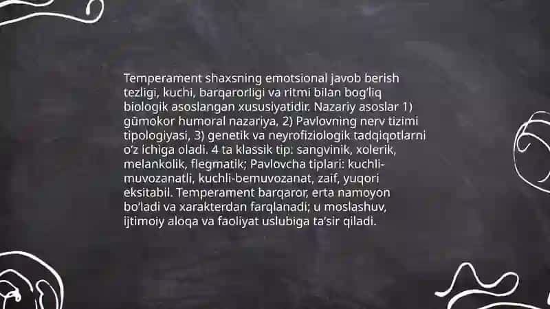 Shaxsning psixologik xususiyatlari. Temperament 4