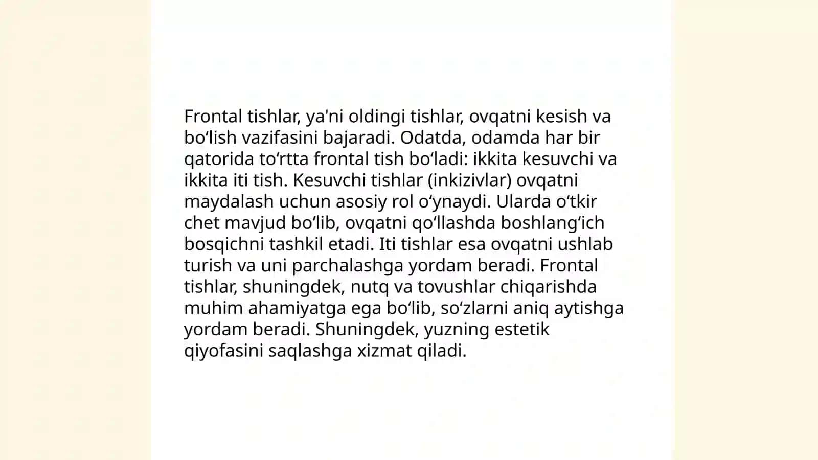 Frontal va chaynov tishlar 4