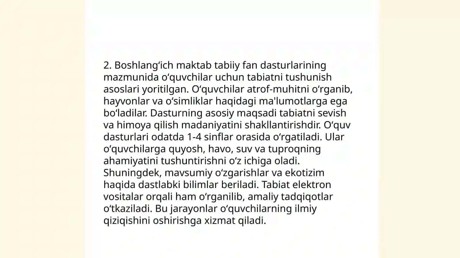 Tabiiy Fanlar Boshlangʻich Taʼlimi 4