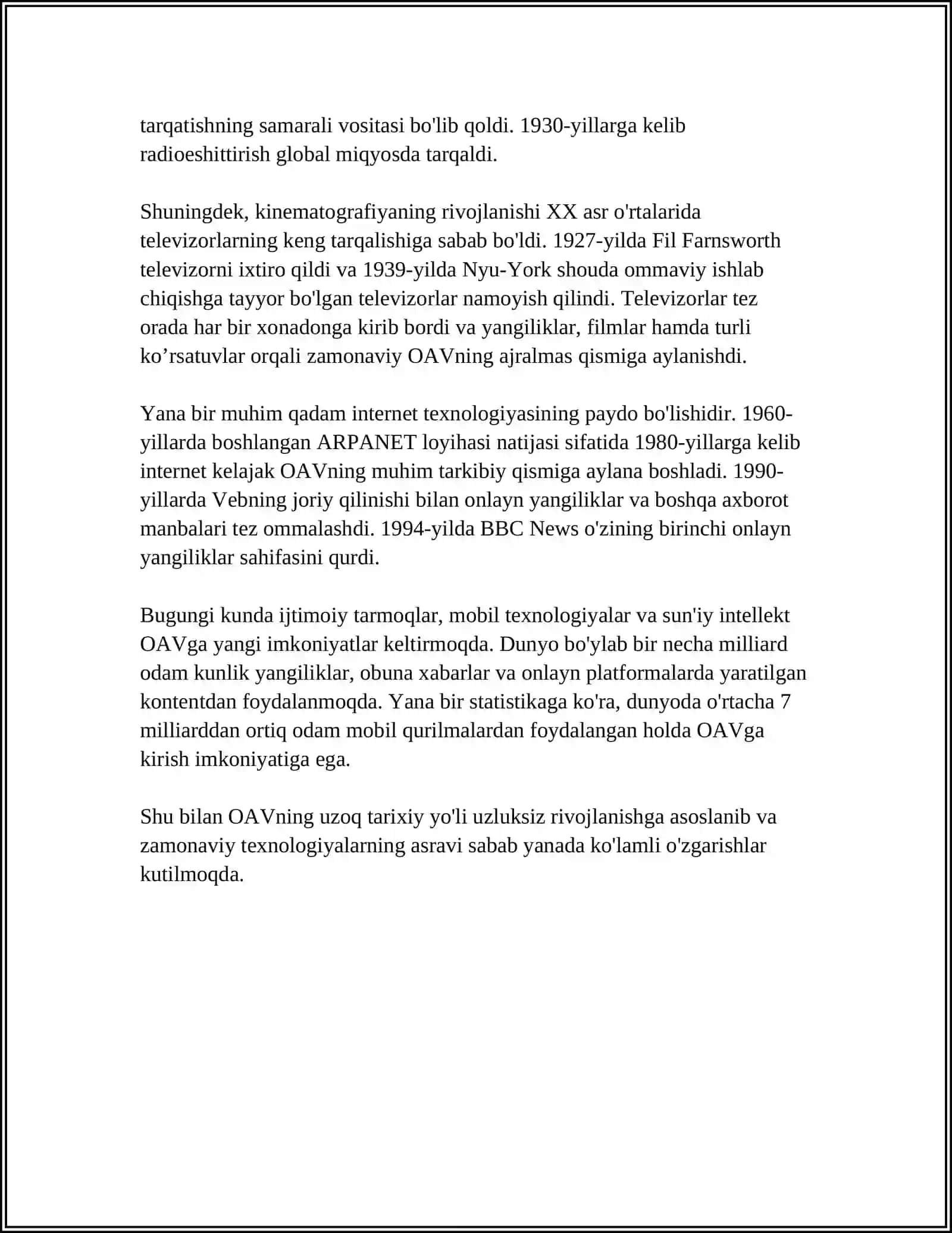 Ommaviy axborot vositalarining tarixi 4