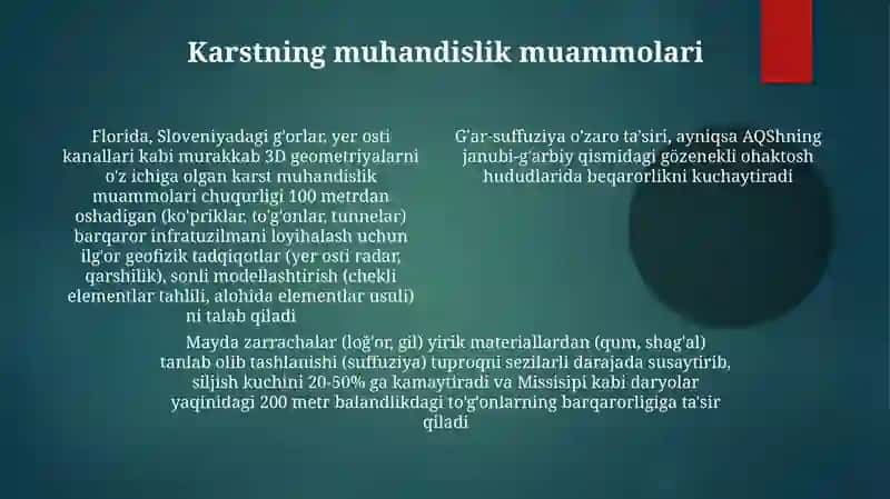 Suffuziya va karst 4