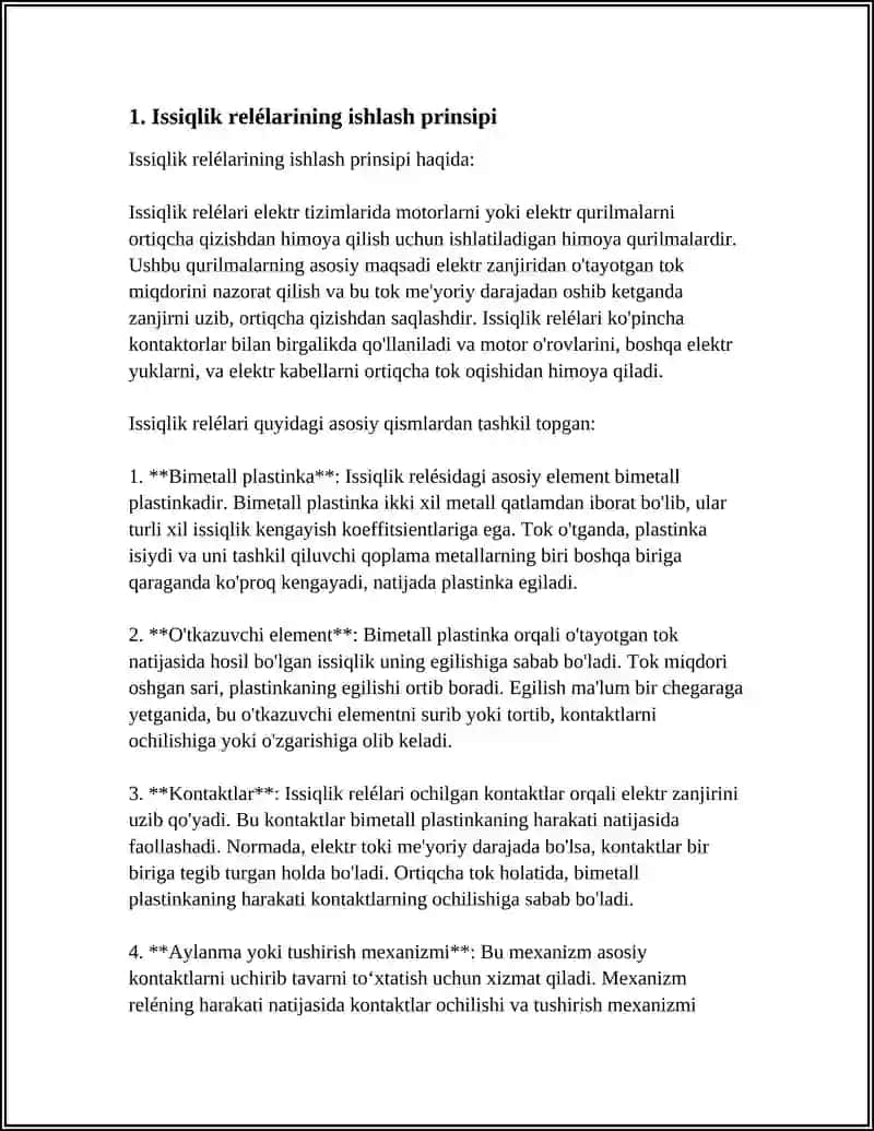 ISSIQLIK RELELARI 4