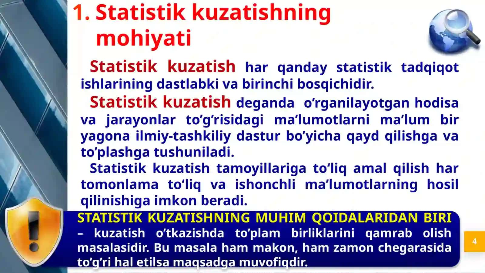 Statistik kuzatish uslubiyati 4