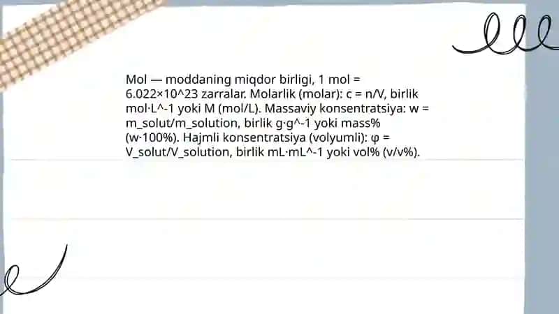Suyuq eritmalar va ularning konsentratsiyasi 4