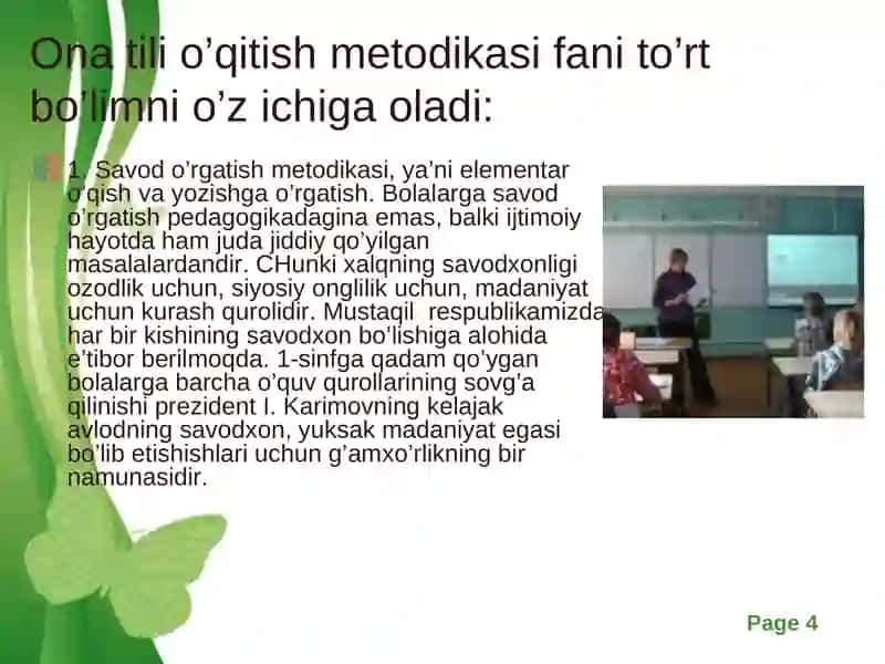 Ona tili o’qitish metodikasi 4